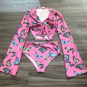 Pink butterfly groove set